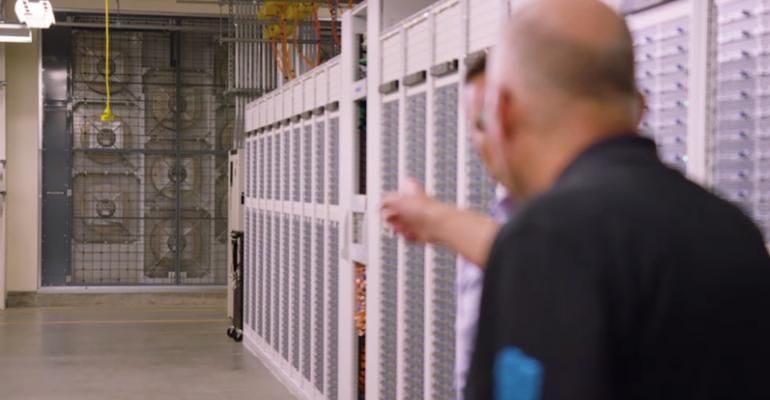 Fan wall inside Microsoft's fifth-generation data center in Quincy, Washington