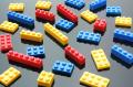 plastic building blocks in different colors
